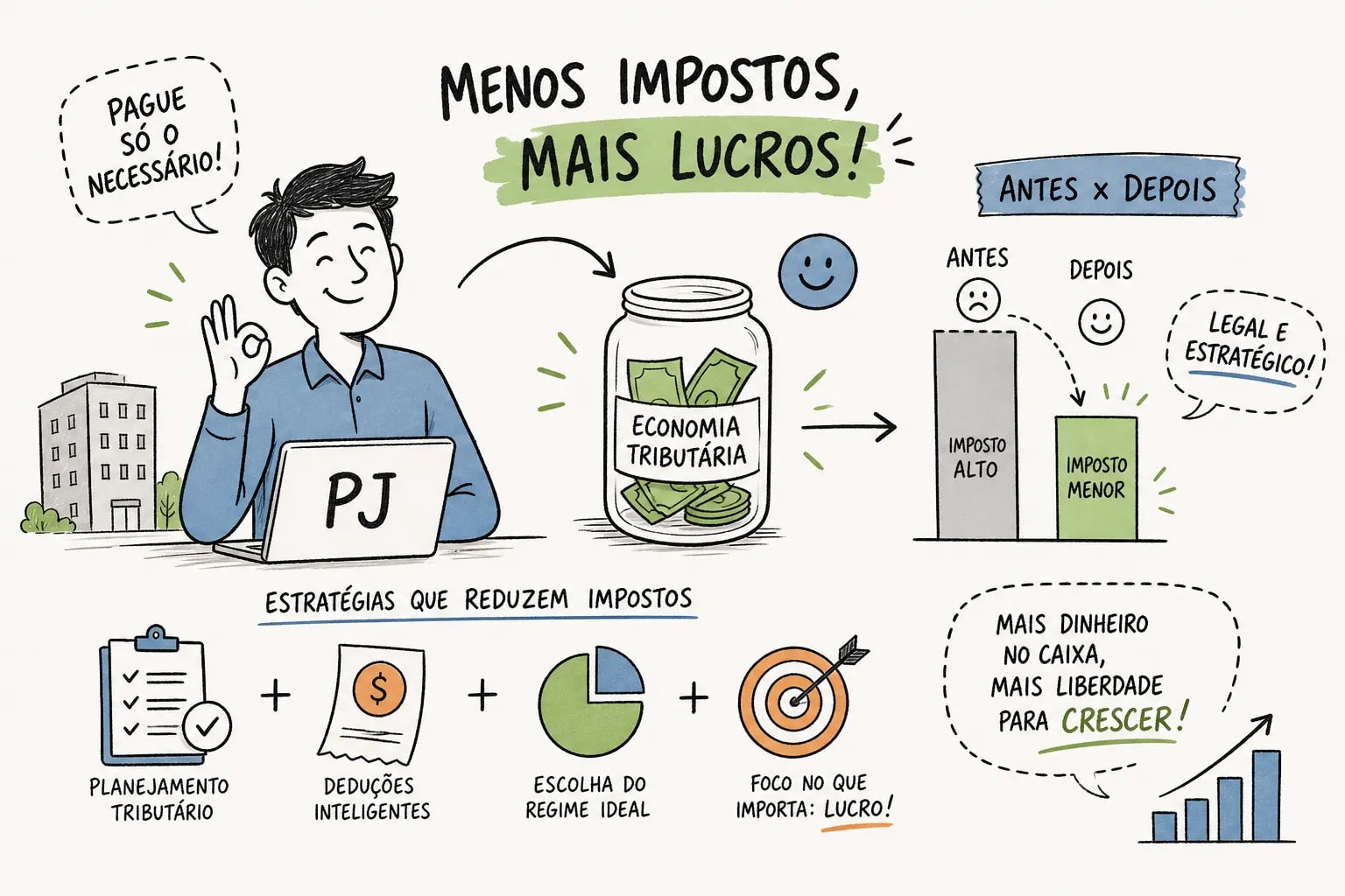Como pagar menos imposto sendo pessoa jurídica em 2026