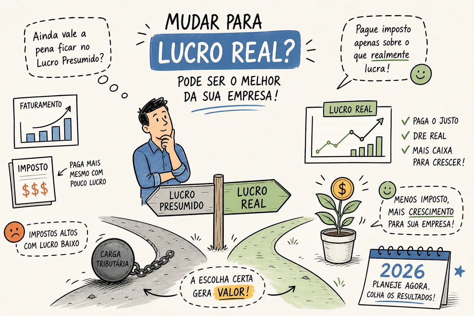 Quando vale a pena mudar para Lucro Real: guia prático 2026