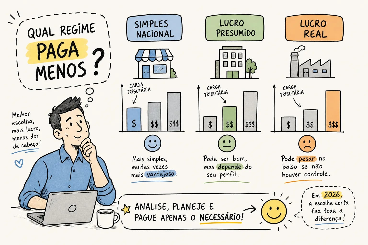 Simples, Presumido ou Real: qual regime paga menos em 2026?