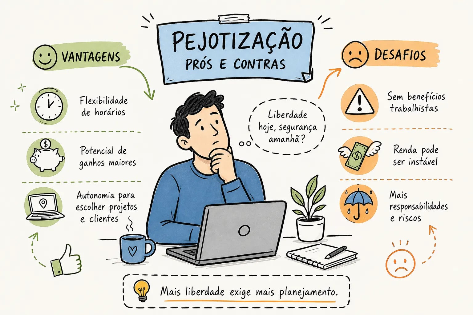 Pejotização: vantagens e desvantagens para profissionais